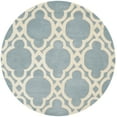 thumbnail image 2 of SAFAVIEH Chatham Karina Geometric Wool Area Rug, Blue/Ivory, 5' x 5' Round, 2 of 8