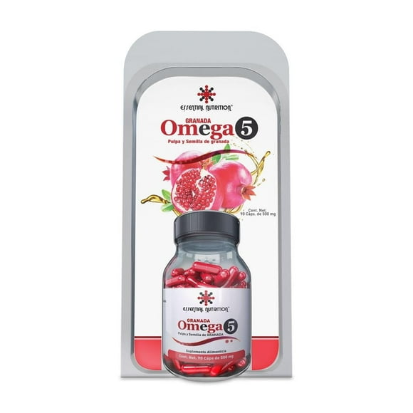 Suplemento alimenticio Essential Nutrition Omega 5 de Granada 90 cápsulas de 500 mg