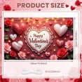 thumbnail image 2 of Red Roses Valentine's Day Banner Heart Shapes Love Display Romantic Gift Boxes Romantic Backdrop for Valentine's Party Romantic Date Indoor Decoration, 2 of 9