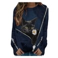 thumbnail image 2 of Puntoco Mujeres Moda Casual Manga Larga Impreso O-Cuello tops Sudadera Blusa Puntoco Puntoco-7340, 2 of 5