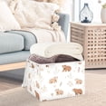 thumbnail image 3 of Yayeee Collapsible Cube Storage Bin with Lid Fabric Closet Decorative Basket with Handles, Gray Bears, 3 of 7