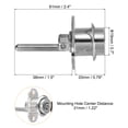 thumbnail image 2 of Uxcell 19mm Drawer Locks, 4 Pack Zinc Alloy Nickel Plated Keyed Different Desk Drawer Lock, Silver Tone, 2 of 4