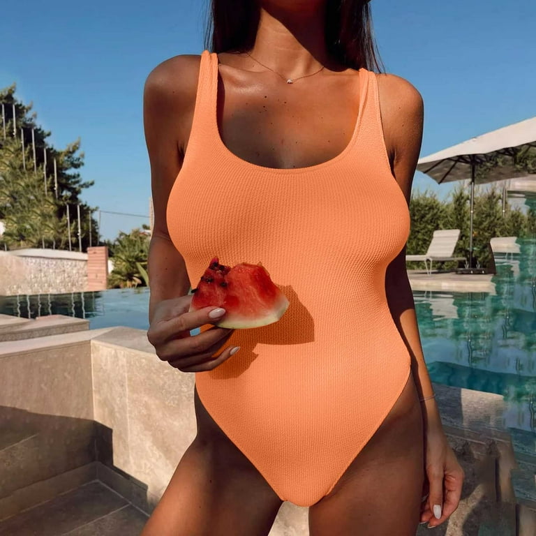 Neon orange one piece swimsuit 2025