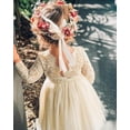 thumbnail image 2 of 2Bunnies Girls' 12M-10Y Paisley Lace Tulle Long Sleeve Knee Flower Girl Dress, 2 of 6