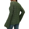 thumbnail image 6 of hirigin Women Trendy Hollow-Out Tops, Crochet Solid Color Crew Neck Long Sleeve Knitted Tops with Flare Cuffs for Ladies, S/M/L/XL, 6 of 9