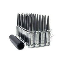 32Pc Chrome Spline Spike Lug Nuts 4.4" Tall 9/16-18 Fits Chevy C20 C30 K20 K30