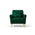 thumbnail image 3 of Accent Chair, Channel Tufted Velvet Couch with Metal Legs, Single Sofa Chair, Living Room Armchair with Thicken Seat Cushion and Backrest, Easy Assembly, Green, 3 of 7