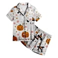 thumbnail image 5 of UAYOTSE Kids Collared Satin Pajama Set, Easy Button‑Front Short‑Sleeve Top and Sleep Shorts, Soft Loungewear for Girls All‑Season Use Size 10-11 Years, 5 of 5