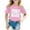 Pink, variant on Toddler Girls T Shirts Letter Short Sleeve Shirts For Girls Crewneck Teen Girl Summer Clothes Girls 2-3 Years Clothes Cute Girl Clothing
