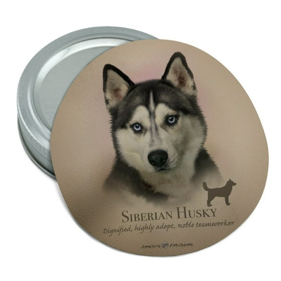 Siberian Husky Dog Breed Round Rubber Non-Slip Jar Gripper Lid Opener