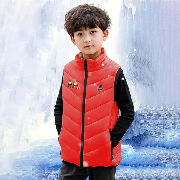 Camiseta de tirantes con cuello alto y estampado de moda, ropa inteligente con calefacción a temperatura constante para niños y niñas.