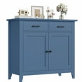 thumbnail image 6 of Homfa Kitchen Storage Cabinet, Farmhouse Buffet Sideboard with 2 Drawers and 2 Doors, Entryway Cabinet Coffee Bar for Dining Room Living Room, Blue, 6 of 8