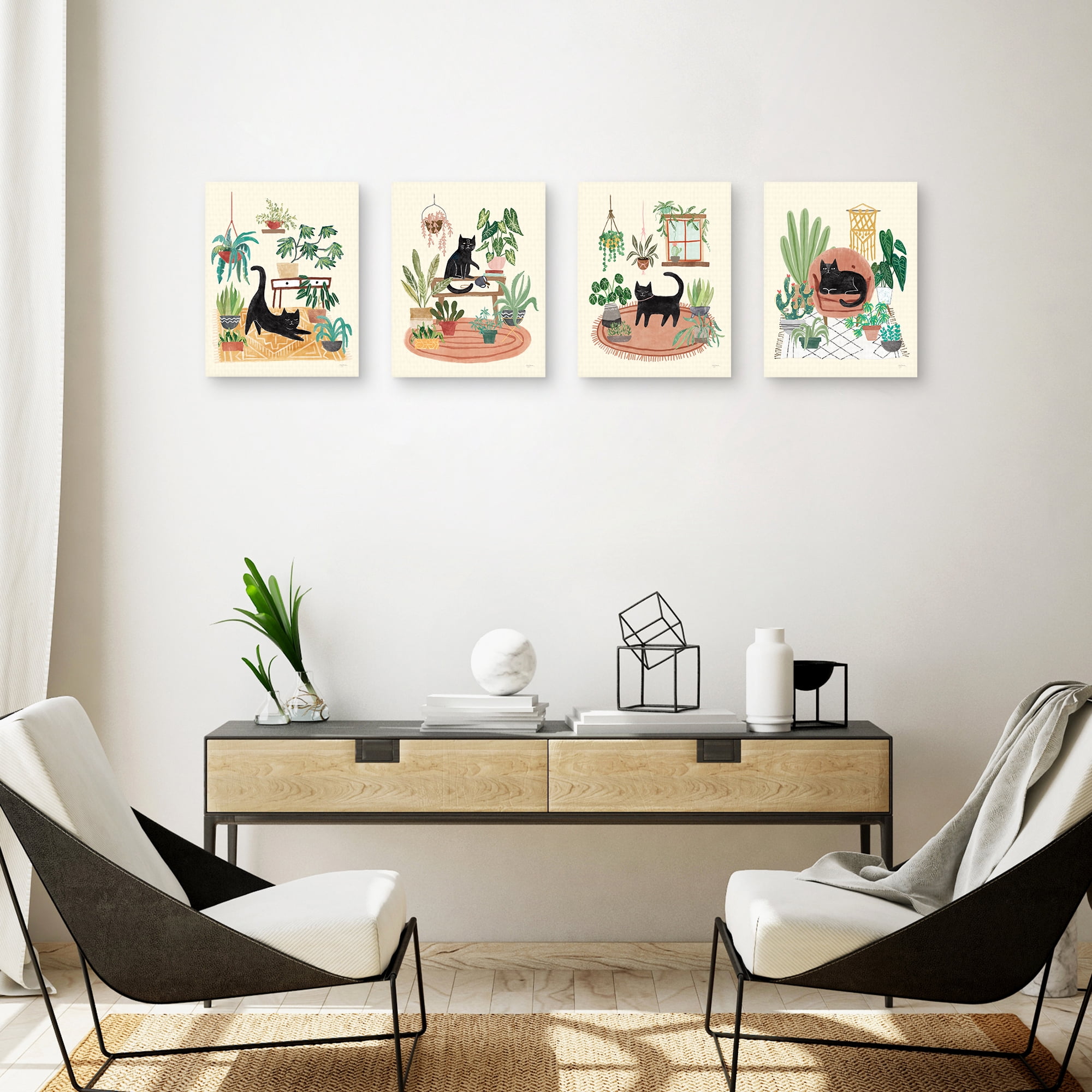 Masterpiece Art Gallery Urban Jungle I, II, III, IV by Mary Urban Canvas Art Print