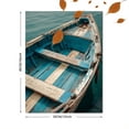 thumbnail image 3 of UXIEQU Vintage Blue Wooden Boat Canvas Wall Art 15.75x11.81 Inches, 3 of 8