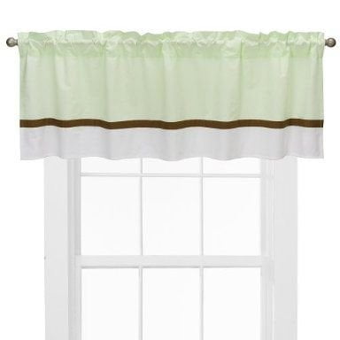 Bacati - Cantonnière de Fenêtre Metro Lime/blanc/chocolat 54 x 15 Pouces