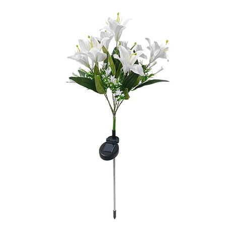 

YEGHUN Garden Lights & Plant Lights Solar Lily//Orchid Lamp Outdoor Garden Patio Lamp ABS For Indoor Or Outdoor Decoration Beautiful Suitable For Outdoor People