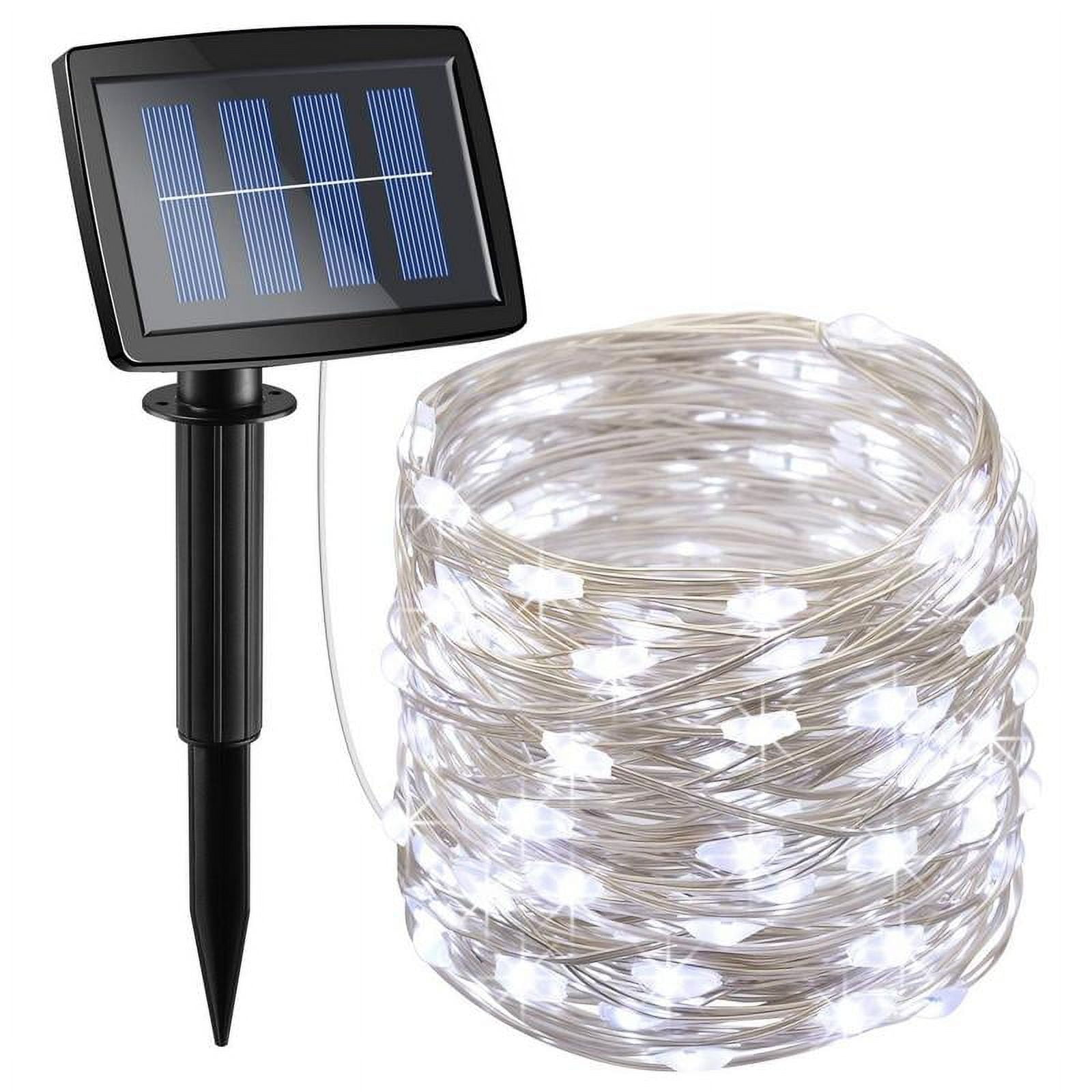 (4 pack) Qishi 33 feet Solar Powered 8 Modes Waterproof LED Fairy Lights,100LED