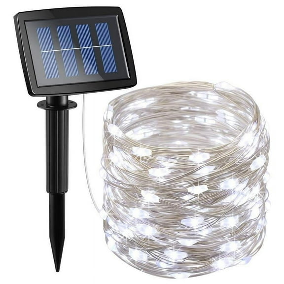 Qishi 33 feet Solar Powered 8 Modes Waterproof LED Fairy Lights,100LED