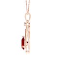 thumbnail image 2 of ANGARA Lab Grown 2.1 Ct Ruby Knotted Heart Pendant with Lab Diamond for Women in 14K Rose Gold (Size-8mm) | July Birthstone, Birthday, Anniversary, Jewelry Gift for Women | Lab-Grown Ruby Necklace, 2 of 8