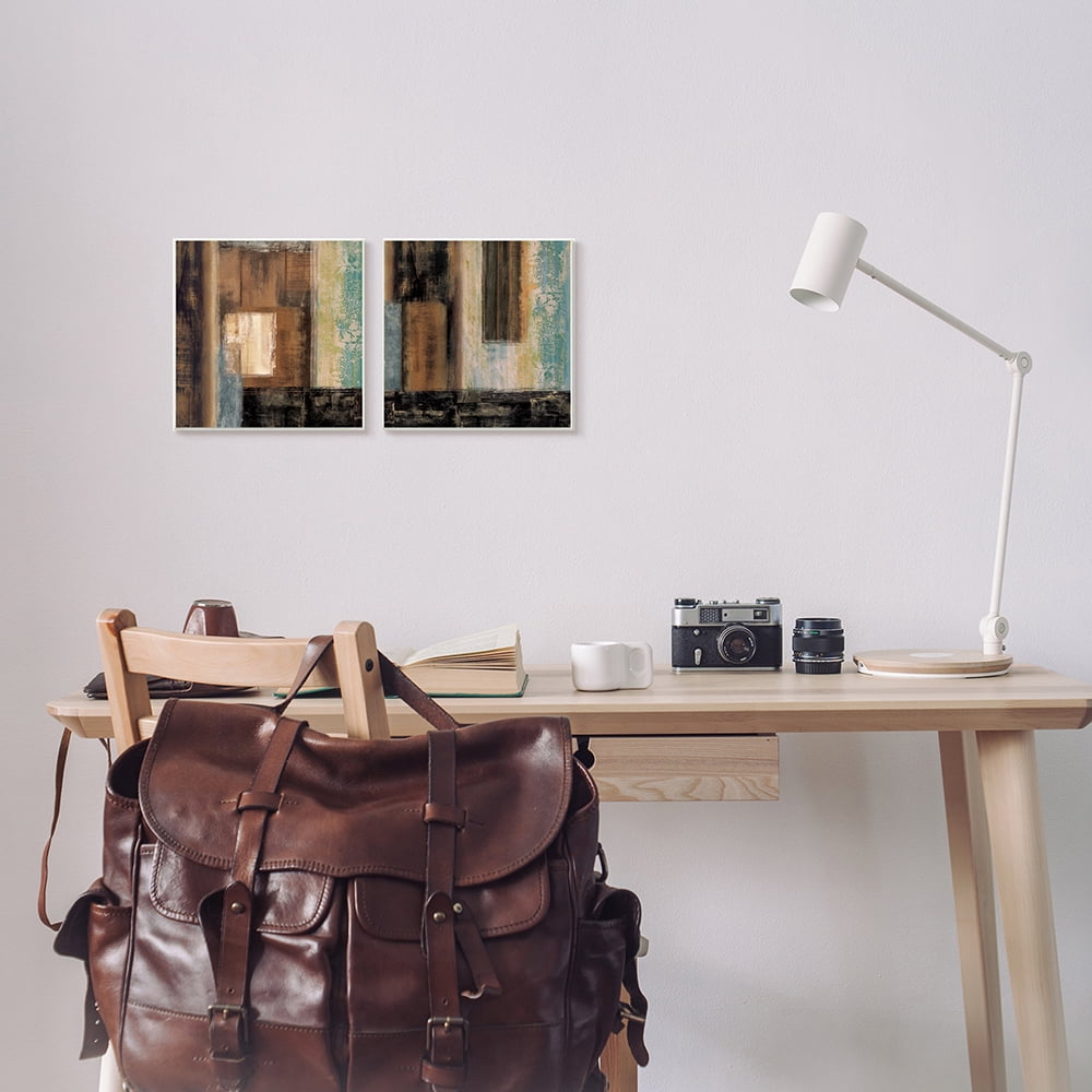Stupell Industries Dominant Dark Abstract Shapes over Soft Pastel Wall Plaque by Brent Nelson
