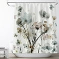 thumbnail image 2 of Flowers Shower Curtain Modern Floral Shower Curtains Set Cream White Grey Boho Botanical Farmhouse Fabric Shower Curtains Waterproof 72 x 72 Inches with 12 Pieces Hooks for Home Hotel Bathroom, 2 of 6