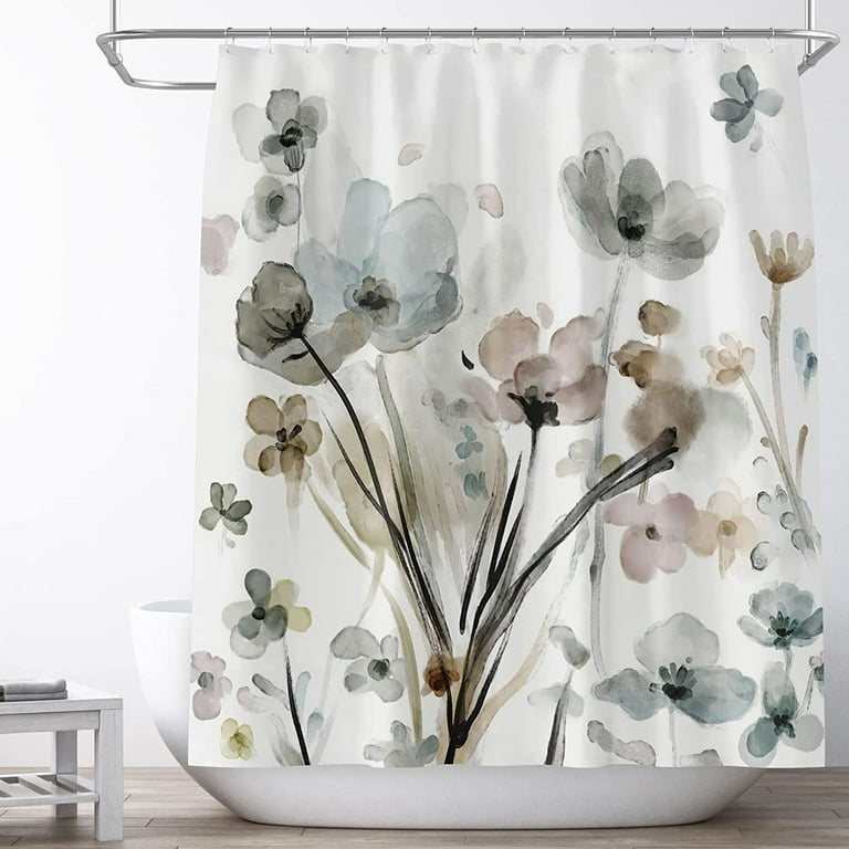 Shower Curtain White Grey Green Shower Curtains Set Boho Botanical