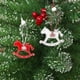 thumbnail image 4 of Colgante de madera JanHm para árbol de Navidad 12 caballos balancines rojo blanco, 4 of 5