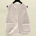 thumbnail image 4 of iHPH7 Sherpa Vest Plush Vest Sherpa Fleece Vest Women's Outerwear Vests Casual Outerwear Warm Vest for Women Sherpa Jacket Women White 4XL, 4 of 6