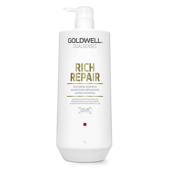 Goldwell Dualsenses Rich Repair Restoring Shampoo, 33.2 oz, Pack of 1 w/ Sleek Teasing Comb