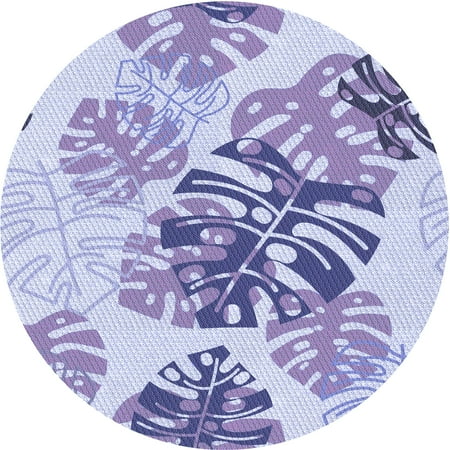 

Ahgly Company Indoor Round Patterned Light Purple Area Rugs 5 Round