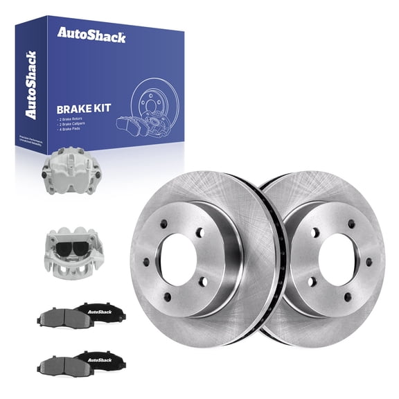 AutoShack Front Brake Rotors, Ceramic Pads & Calipers for Ford, F-150 1999-2003 F-150 Heritage 2004, 4WD RWD V6 4.2L V8 4.6L 5.4L - 12.13" (308 mm), 5-Lug