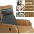 thumbnail image 6 of Sherpa Fleece Lumbar Support Pillow with Headrest for Recliner,Memory Foam Recliner Chair Cushion for Back Pain,Big High Back Support for Recliner with Chair Headrest for Elderly (Grey), 6 of 8