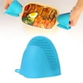 thumbnail image 1 of Heat Resistant Silicone Pinch Grip Pot Holders Oven Mitts for Kitchen Baking Fryer Use Anti Slip Ribs Design Easy Clean Dishwasher Safe, Two Thick, Rose-Red Silicone Anti-Scalding Finger Cots, 2 pcs, 1 of 5