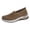 Brown, variant on Women's Loafers Slip on Knit Mesh Lightweight Breathable Walking Shoes Casual Dressy Flat Driving Shoes White Size 9