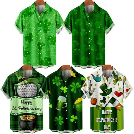 

MLFU Adult St. Patrick s Day Casual Shirt Printed Cheap Clothing Size 100-170/XXS-8XL