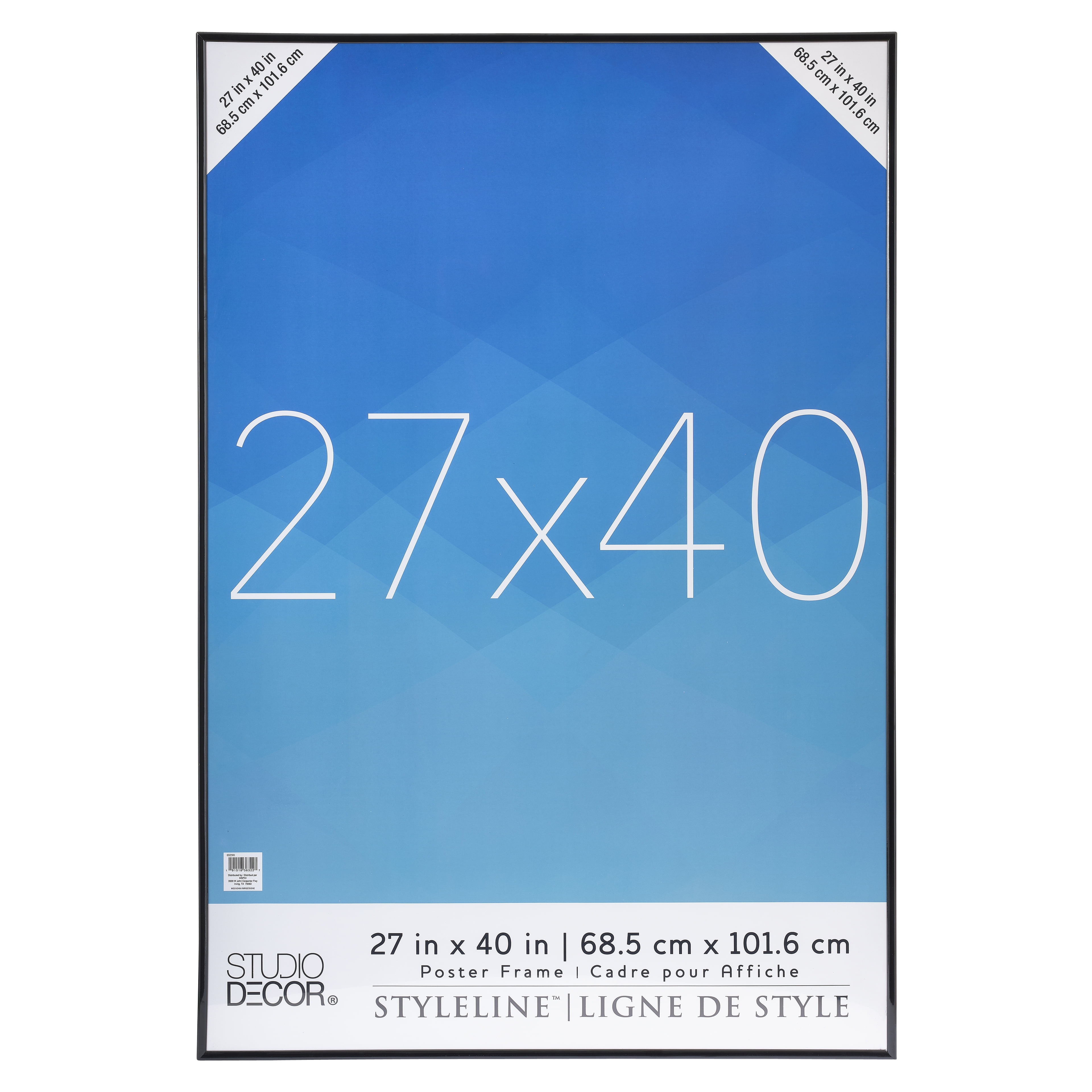 Studio Decor Poster Frame 6 Pack, Lightweight Styrene Cover, Black