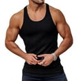 thumbnail image 5 of sunsanly O-Neck Sleeveless Racerback Men Vest Summer Ribbed Solid Color Fitness Vest Top, 5 of 8