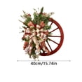 thumbnail image 4 of NO Christmas Wreath for Front Door, Winter Farmhouse Wagon Wheel Wreath,15.7in, 4 of 9