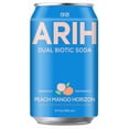 thumbnail image 2 of ARIH Dual Biotic Soda, Functional Prebiotic and Postbiotic Soda, Low Sugar, Peach Mango Horizon, 12 fl oz, 4 Pack, 2 of 8