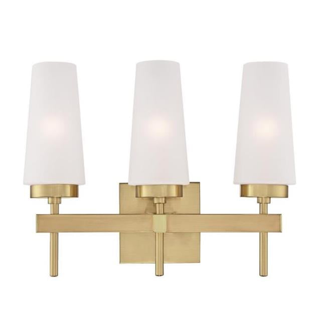 Westinghouse Lighting 6352800 3 Light Wall Champagne Brass Finish Westinghouse Lighting 6352800 3 Light Wall Champagne Brass Finish With Frosted Glass