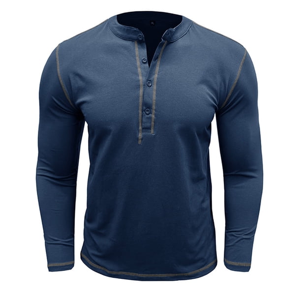 Blusas y camisas de manga larga con cuello redondo para hombre, blusa informal de moda con bloques de color, manga larga, cuello redondo, blusa de poliéster, algodón y poliéster.