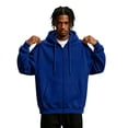 thumbnail image 2 of Mens Fleece Hoodie Full Zip Hooded Sweatshirt Big and Tall Long Sleeve Oversized Solid Color Casual Jacket Front Pockets, 2 of 9