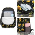 thumbnail image 4 of Sunflower Black Pattern 17" Waterproof Oxford School Backpacks for Teens, S-Shape Padded Straps, for School, Travel, Hiking, Camping, 4 of 5