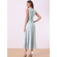 thumbnail image 4 of DARING DIVA Floral High Low Side Slit Midi Dress M Light Blue, 4 of 6