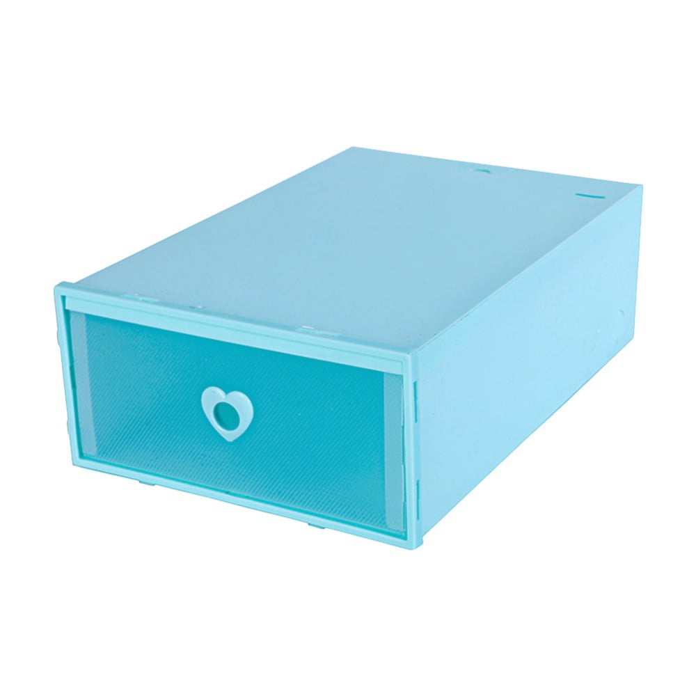 Shoe Storage Boxes, Stackable Plastic Storage Containers With HeartShape Pull Ring, Sneaker