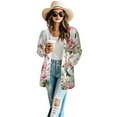 thumbnail image 2 of SCRAWLGOD Flower Hummingbird Womens Cardigan Jacket Sweaters for Women Trendy Outfits Long Sleeve Comfy Cardigan for Women Loose Fit Size M Washable Long Printed Cardigan Women, 2 of 7