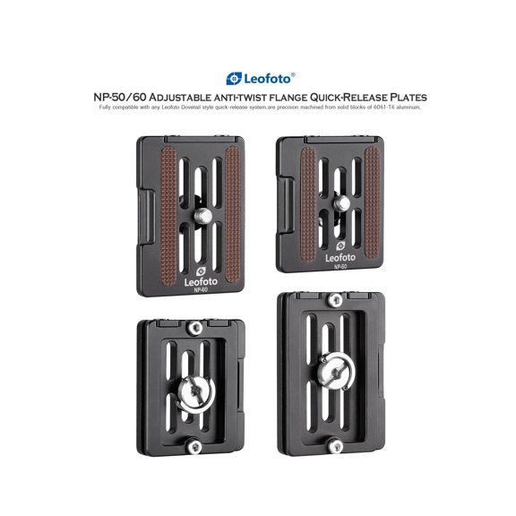 Leofoto NP-50 (50mm) / NP-60 (60mm) Universal Plate ARCA Compatible