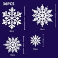 thumbnail image 3 of Christmas Tree Decoration Hanging Ornaments - 36 Pack Glitter Snowflake Ornaments or Christmas Decorating, Crafting, Wedding and Embellishing (Gold), 3 of 7