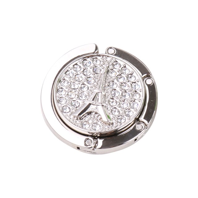 Inteprter Bolso colgador de plegable con diamantes de imitación, monedero, soporte de almacenamiento, bolsillo, viaje, hogar, oficina, bolso de mano Almacenamiento y organización del hogar Blanco Inteprter HA061347-01