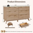thumbnail image 4 of KeyWhat Fluted Dresser for Bedroom, Modern Wooden 6 Drawer Dresser, Storage Cabinet Chest of Drawers for Living Room, Natural Oak, 4 of 8